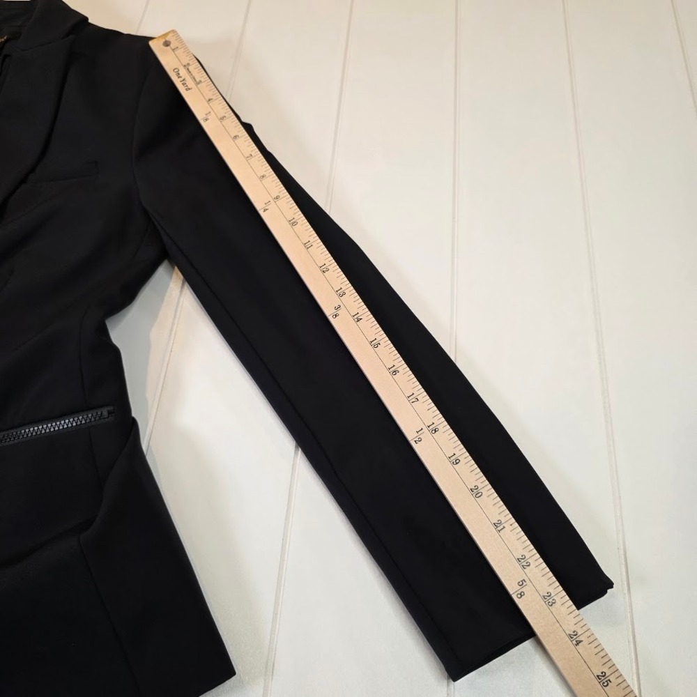 Quince Women's S Scuba Blazer Black Zipper Pocket Single Breasted Recycled Nylon - Picture 12 of 14